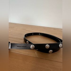 REBECCA MINKOFF STUDDED LEATHER BELT